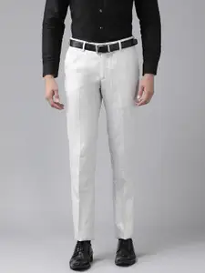 Arrow Men Solid Tailored Fit Flat-Front Formal Trousers
