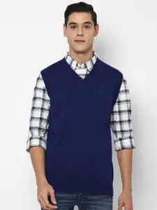 Allen Solly Men Navy Blue Sweater Vest