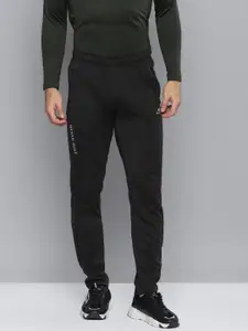Alcis Men Black Solid Slim Fit Mid-Rise Track Pants