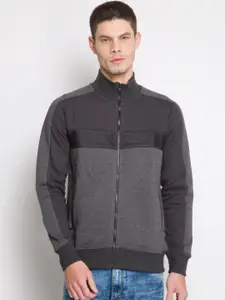 LOCOMOTIVE Charcoal Grey Colourblocked Sweatshirt