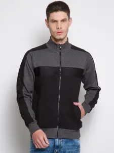 LOCOMOTIVE Charcoal Grey & Black Colourblocked Sweatshirt