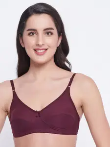 Clovia Maroon Non-Padded Non-Wired Full Cup Cotton Everyday Bra