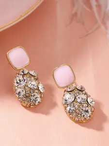 TOKYO TALKIES X rubans FASHION ACCESSORIES Gold-Toned Teardrop Shaped Studs Earrings
