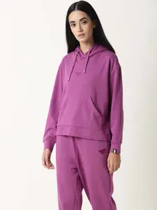 RAREISM Women Purple Hooded Sweatshirt