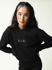 RAREISM Women Black Printed Sweatshirt