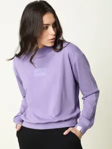 RAREISM Women Purple Solid Sweatshirt