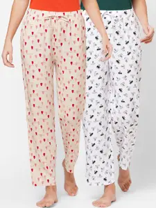 Soie Women Pack of 2 Printed Plus Size Lounge Pants