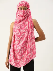 DressBerry Women Pink & White Printed Biker Scarf