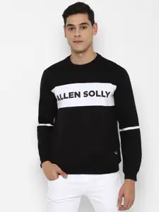 Allen Solly Men Black & White Printed Sweatshirt