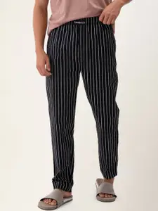 DAMENSCH Men Striped Stretchable Cotton Tapered Fit Lounge Pants