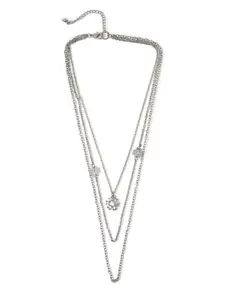 FOREVER 21 Silver-Toned Pendant Layered Necklace