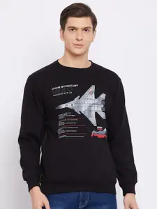 Duke Men Black Printed Sweatshirt