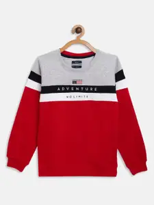 Octave Boys Red Colourblocked Sweatshirt