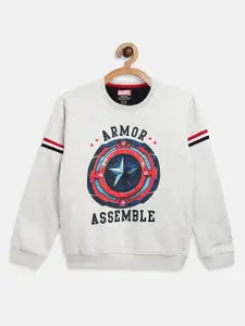 Octave Boys White Printed Sweatshirt