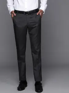 Raymond Men Black Solid Slim Fit Formal Trousers