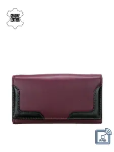 Teakwood Leathers Women Purple Genuine Leather Wallet