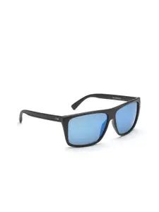 IRUS by IDEE Men Blue Lens & Black Rectangle Sunglasses IRS1051C5SG