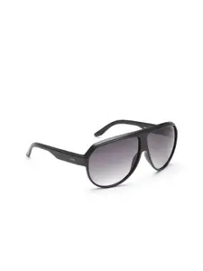 IRUS by IDEE Men Black Lens & Black Aviator Sunglasses