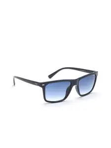 IRUS by IDEE Men Blue Lens & Black Square Sunglasses IRS1054C3SG
