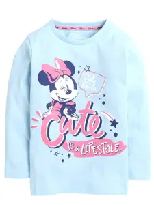 KINSEY Girls Blue Minnie Mouse Printed Bio Finish Applique T-shirt