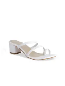ERIDANI White Block Sandals