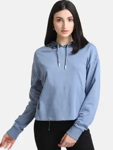 Kazo Women Blue Hooded Sweatshirt