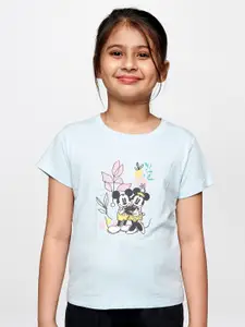 AND Girls Blue Printed T-shirt