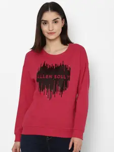 Allen Solly Woman Women Maroon Sequined Sweatshirt