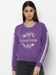 Allen Solly Woman Women Purple & White Printed Sweatshirt
