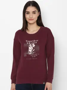 Allen Solly Woman Women Maroon Printed Sweatshirt