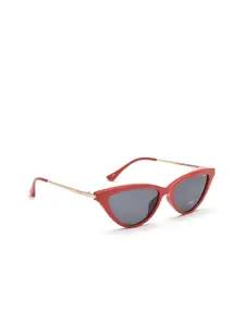 IDEE Women Black Lens & Red Cateye Sunglasses IDS2597C4SG