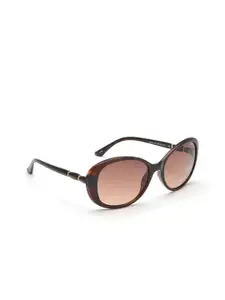IDEE Women Orange Lens & Brown Oval Sunglasses