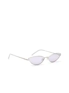 IDEE Women Purple Lens & Silver-Toned Cateye Sunglasses IDS2595C4SG-Silver-Toned