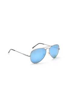IDEE IDEE Men Blue Lens & Silver-Toned Aviator Sunglasses IDS2508C8SG
