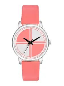PERCLUTION ENTERPRISE Women Pink Printed Dial & Pink Leather Straps Analogue Watch PE358