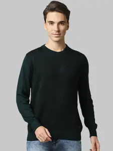 Raymond Men Green & Black Printed Pullover