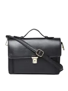 Lino Perros Black Satchel with Sling Strap