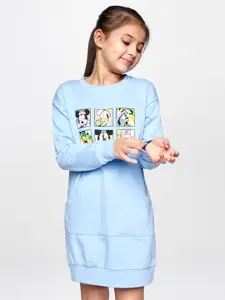 AND Blue Graphic Printed T-shirt Dress