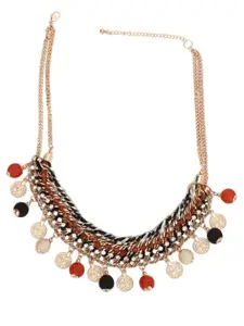 FOREVER 21 Women Red & Black Statement Necklace