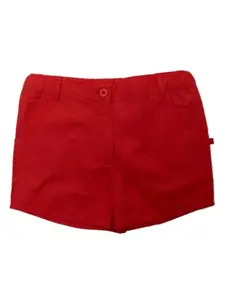 Nino Bambino Girls Red Organic Cotton Shorts