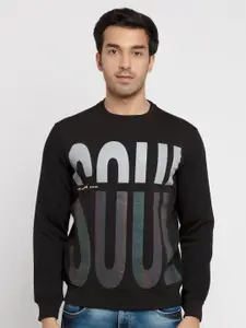 Status Quo Men Black Printed Sweatshirt