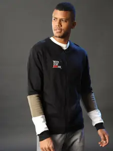 Campus Sutra Men Black Sweatshirt