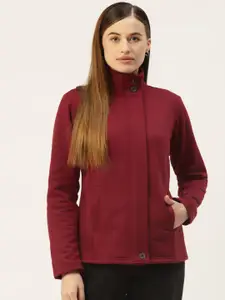 BRINNS Women Maroon Solid Sweatshirt