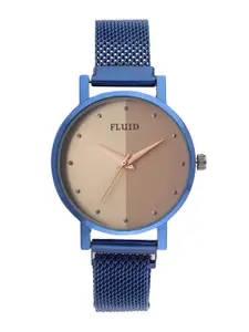 FLUID Women Cream-Coloured Analogue Magnetic Strap Watch FL-Mag-BL-08