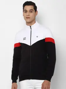 Allen Solly Men Black & White Colourblocked Sweatshirt