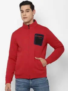 Allen Solly Men Red Pure Cotton Sweatshirt
