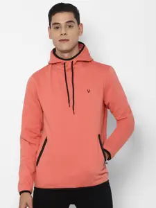 Allen Solly Men Peach-Coloured Hooded Sweatshirt