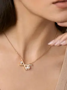 MINUTIAE Gold-Toned & White Brass Gold-Plated Handcrafted Necklace