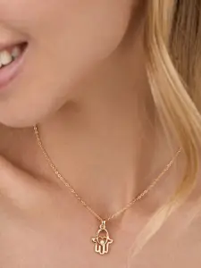 MINUTIAE Gold-Plated Bohemian Hamsa Heart Necklace