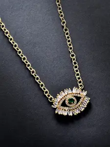 MINUTIAE Gold-Plated & Green Brass Bohemian Necklace